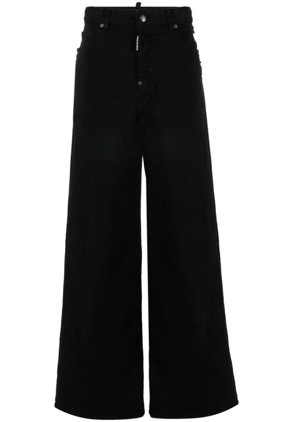 Dsquared2 wide leg-jeans med hög midja - Svart