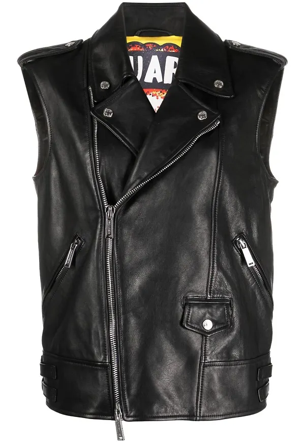 Dsquared2 ärmlös bikerjacka - Svart