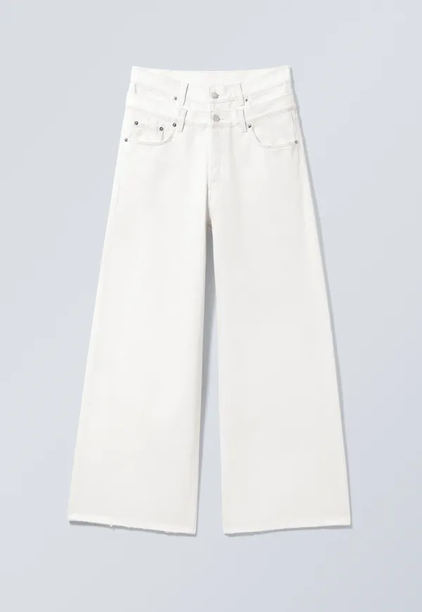 Dual High Waisted Loose Wide Jeans
