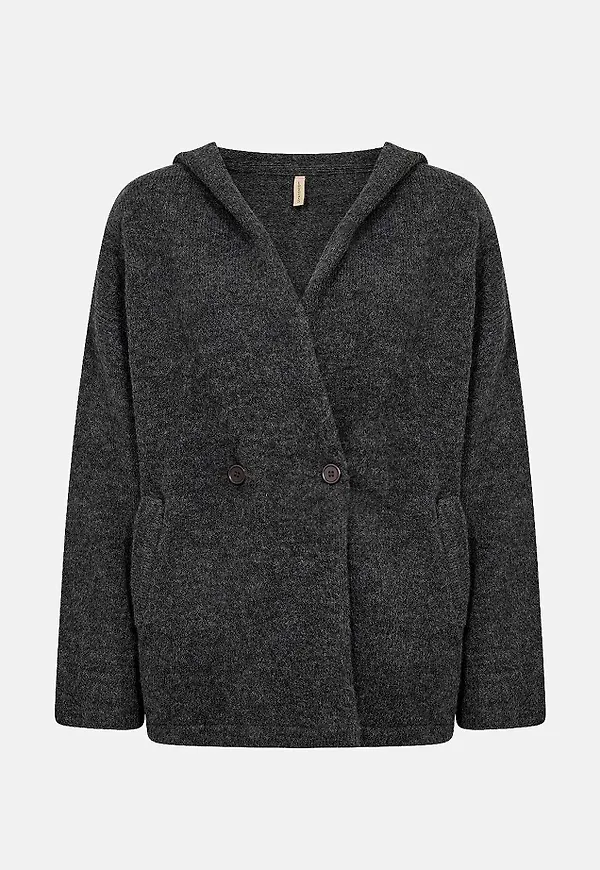 Dubbelknäppt damcardigan med fickor