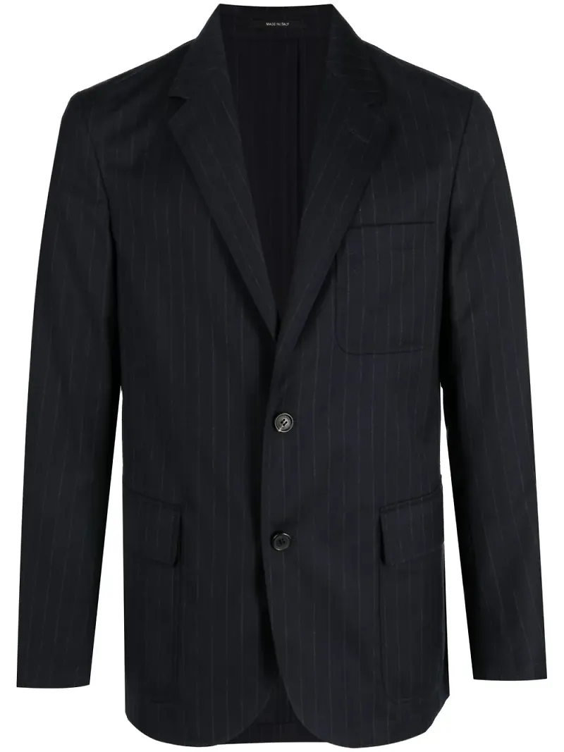 Dunhill kritstrecksrandig enkelknäppt blazer - Blå