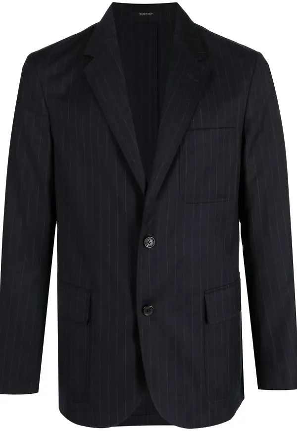 Dunhill kritstrecksrandig enkelknäppt blazer - Blå