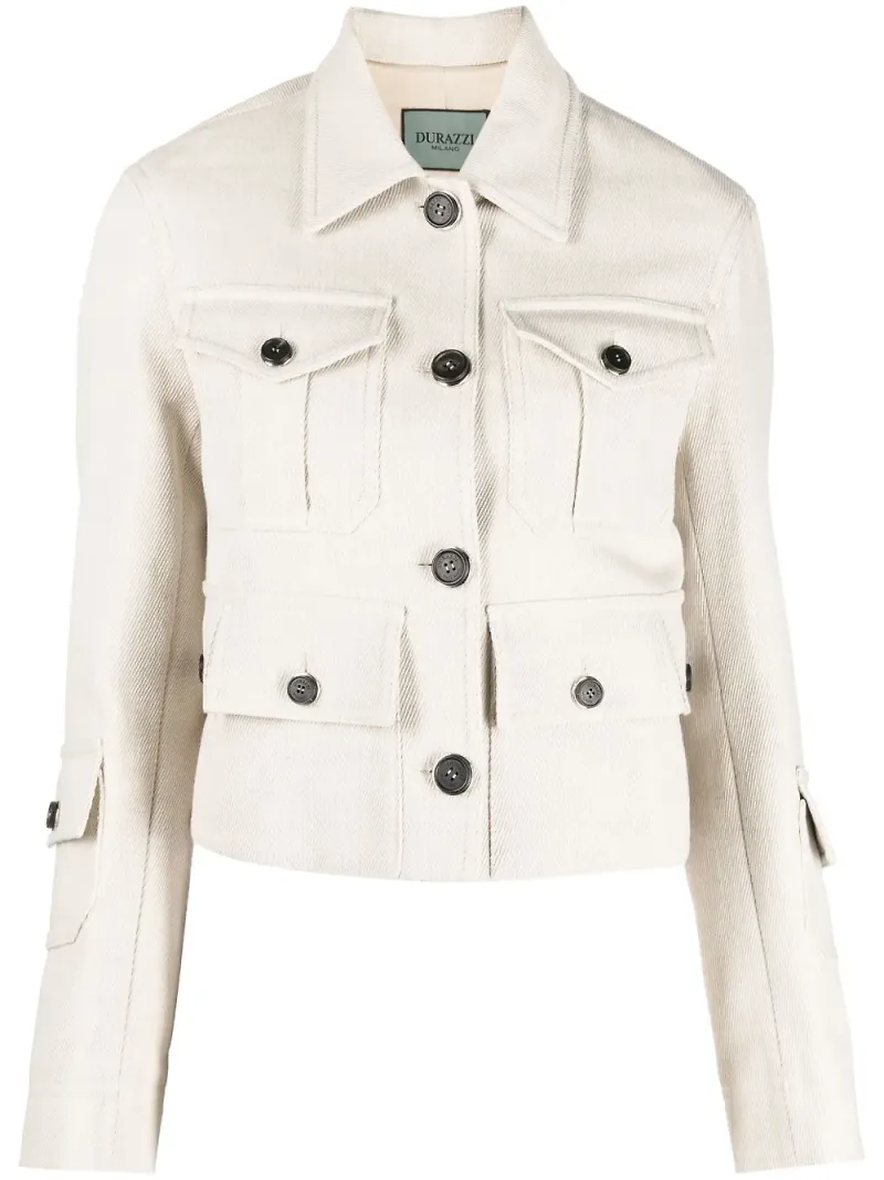 Durazzi Milano kort jacka med fickor - Neutral