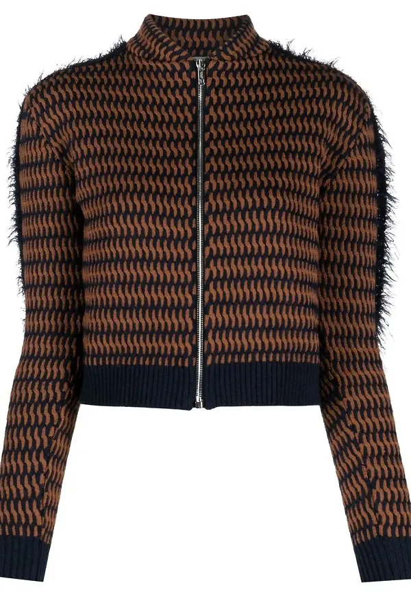 Durazzi Milano mönstrad jacka i jacquard - Brun