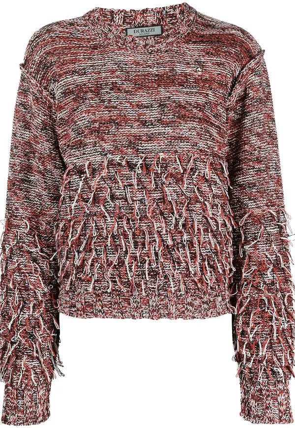 Durazzi Milano sweatshirt med fransar - Röd