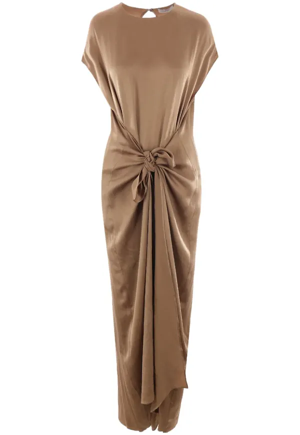 Dusan jumpsuit med knutdetalj - Brun