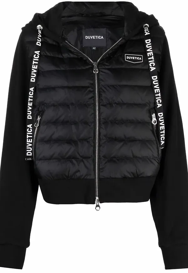 Duvetica Bolsena puffjacka med panel - Svart
