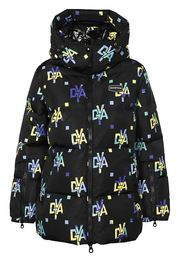 Duvetica puffjacka med monogram - Svart