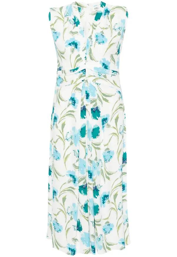 DVF Diane von Furstenberg blommig sidenklänning - Vit – Farfetch