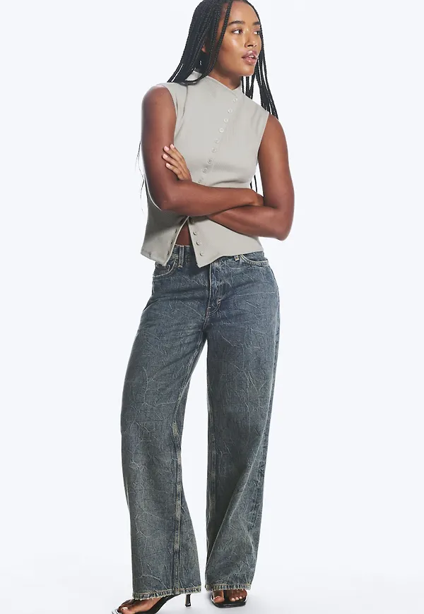 Dynasty Low Rise Loose Wide Jeans