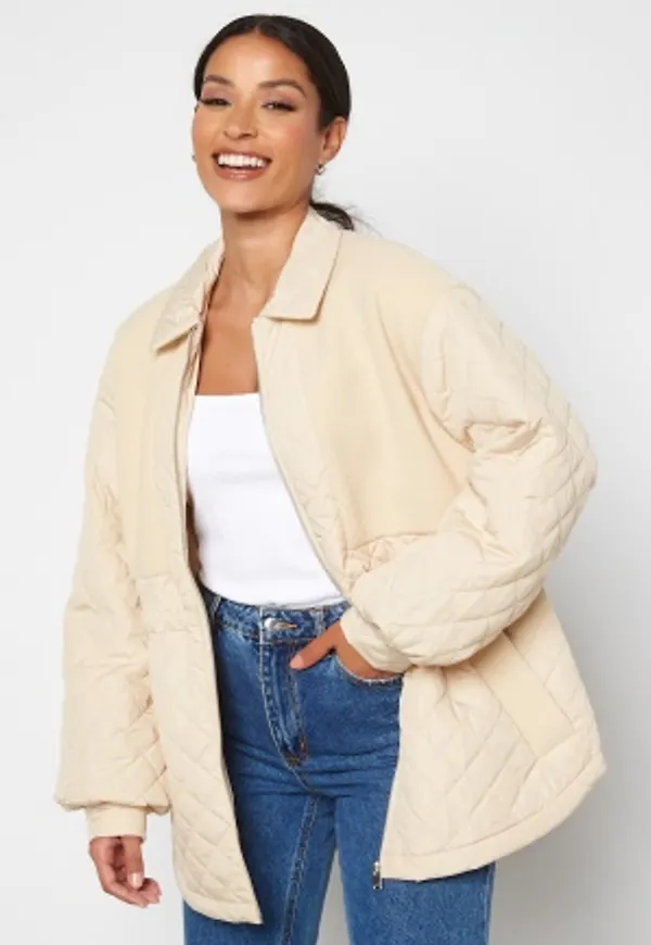SELECTED FEMME Norma Quilted Teddy Jacket Sandshell 36