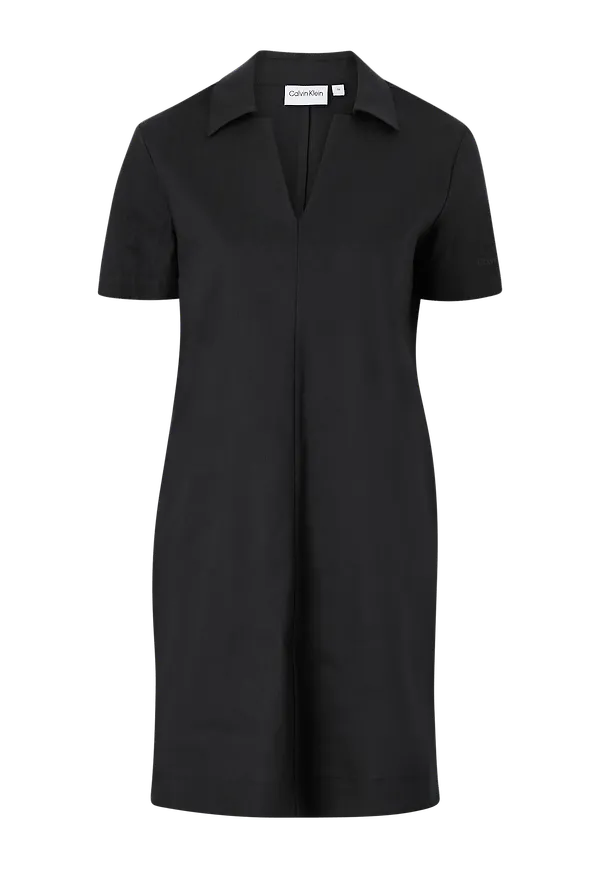 Calvin Klein - Klänning Linen Open Neck Short Dress - Svart