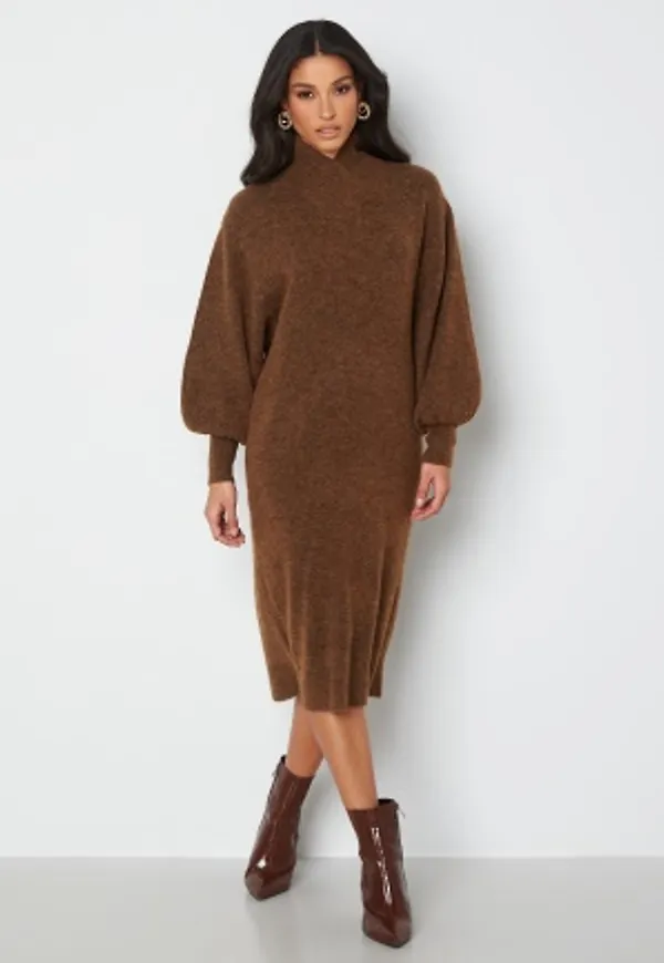 VERO MODA Toka L/S Wrap Neck Dress Emperador Melange L