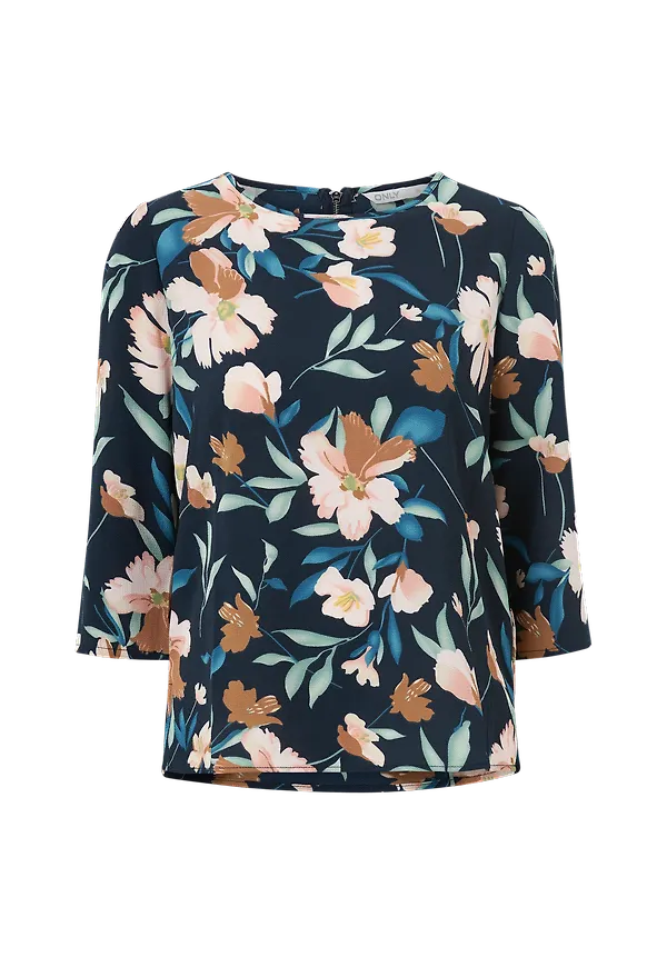 Only - Topp onlNova Lux 3/4 Sleeve Top - Blå
