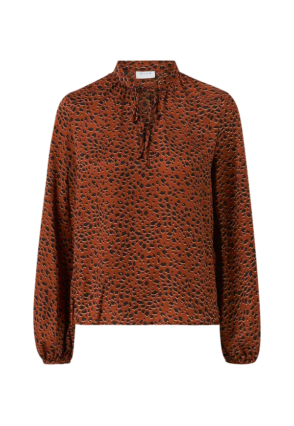 Vila - Blus viRamdi Tullan L/S Top - Röd