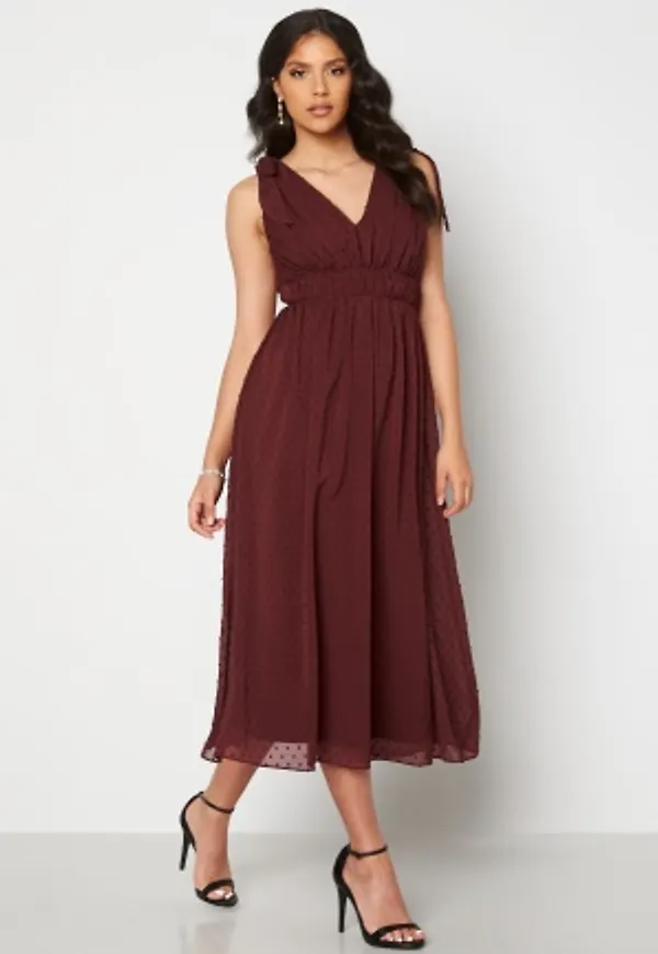 Moments New York Theodora Dotted Dress Wine-red 36