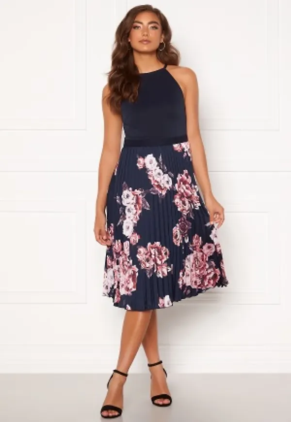 Moments New York Aurora Print Dress Navy 36