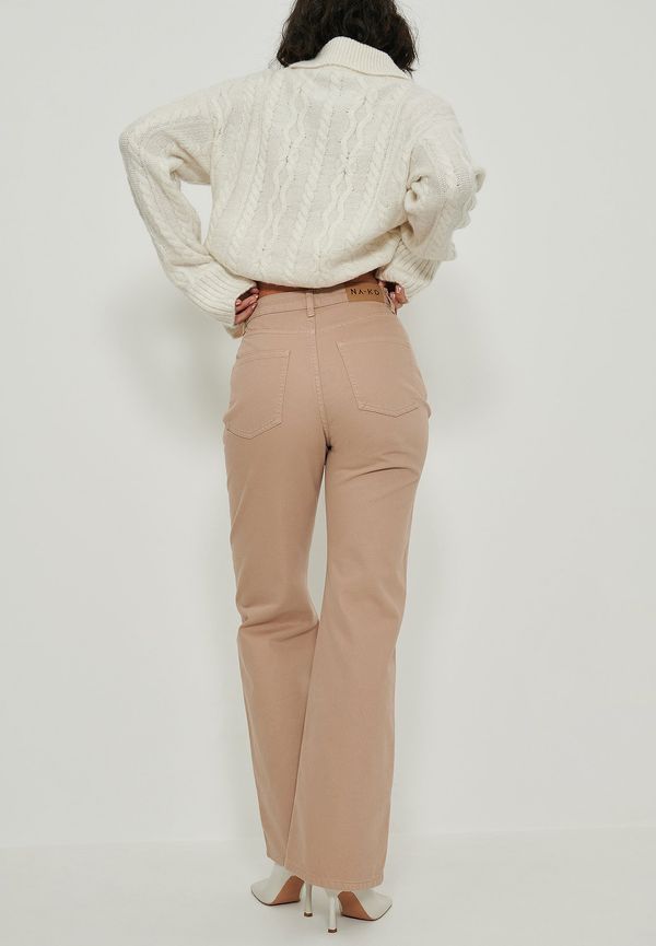 NA-KD Trend Ekologiska relaxed fullängdsjeans - Beige