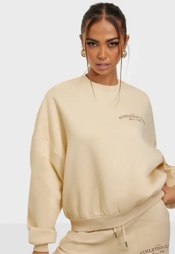 NLY Trend Chunky Printed Sweat Tröjor Beige