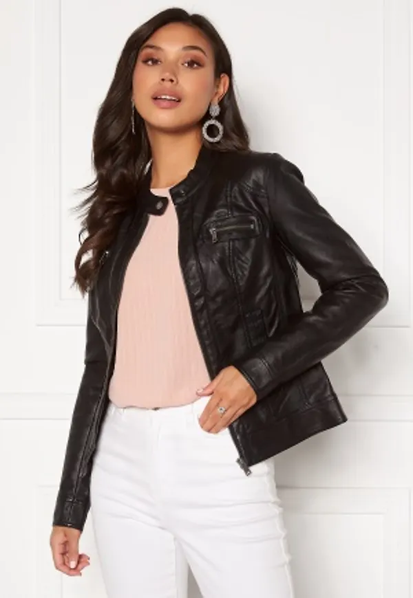 ONLY Bandit Faux Leather Biker Black 34