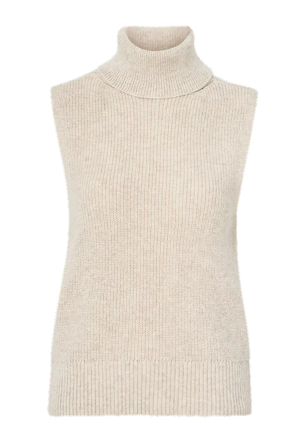 Only - Väst onlParis Life Roll Vest Pullover - Beige