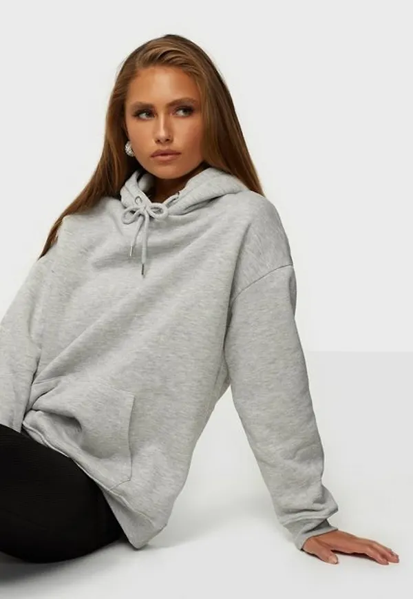 NLY Trend Oversized hoodie Hoodies Grå Melange(919893-0083)