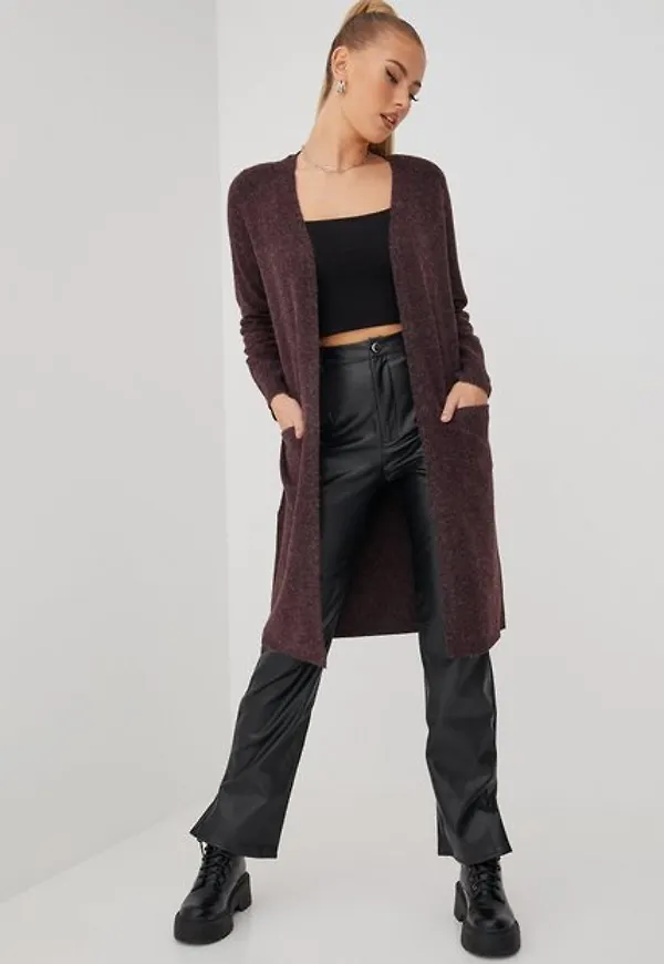 Vero Moda Vmdoffy Ls Long Open Cardigan Ga No Cardigans Port Royale W. Black Melange