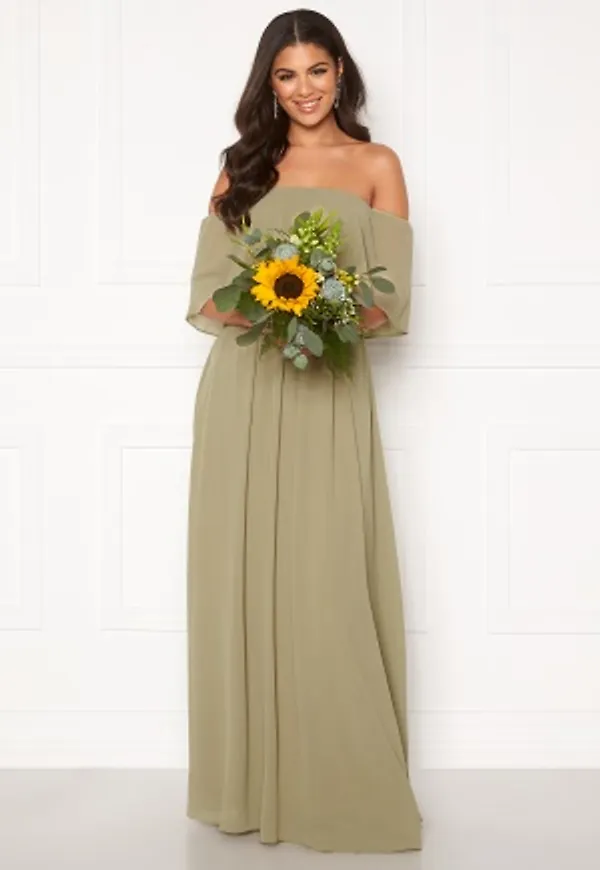 Nicole Falciani X Bubbleroom Nicole Falciani Chiffon Gown Green 34