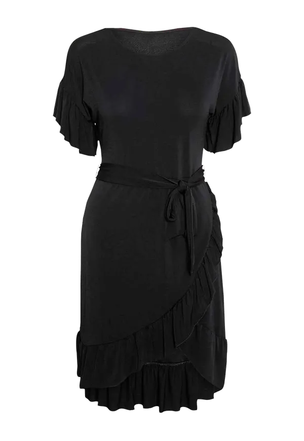 Vero Moda - Klänning vmPoppy S/S Tie Short Dress - Svart