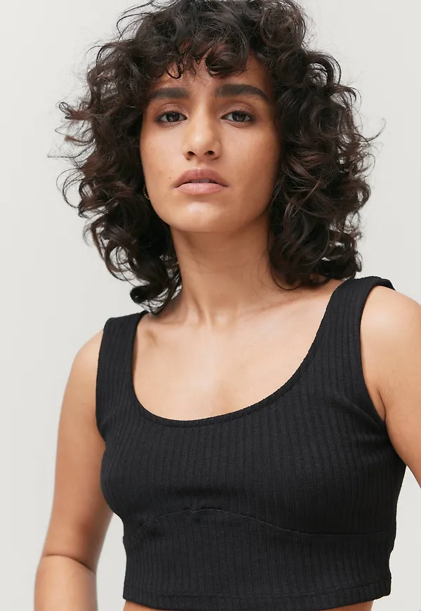 Gina Tricot - Bh-topp/linne Ella Rib Tank - Svart