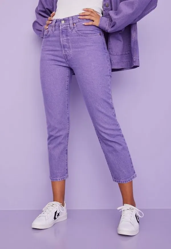 Levi's 501 Crop Yd Botanical Lavender High waisted jeans