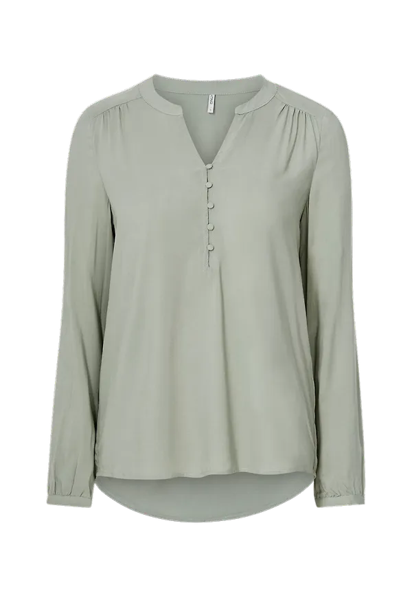 Only - Blus onlNew Eddie L/S Top Wvn - Grå