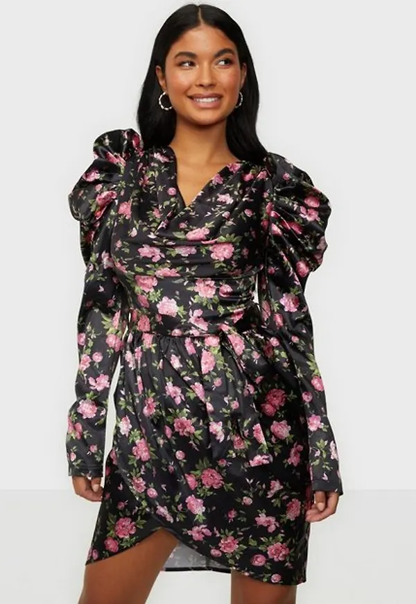Rare London Satin Wrap Dress Skater Dresses