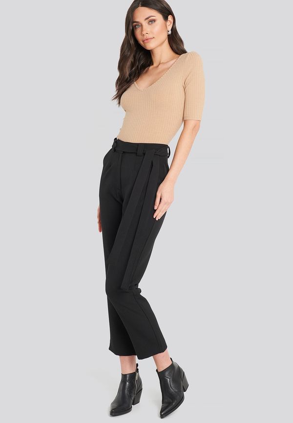 NA-KD Belted Pants - Black