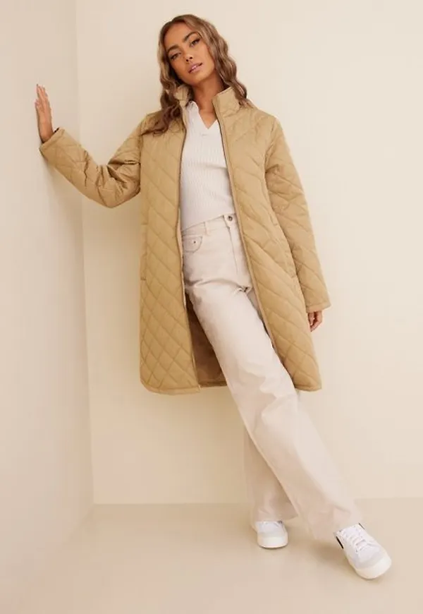 Selected Femme Slffilly Quilted Coat B Noos Övriga Jackor Tannin