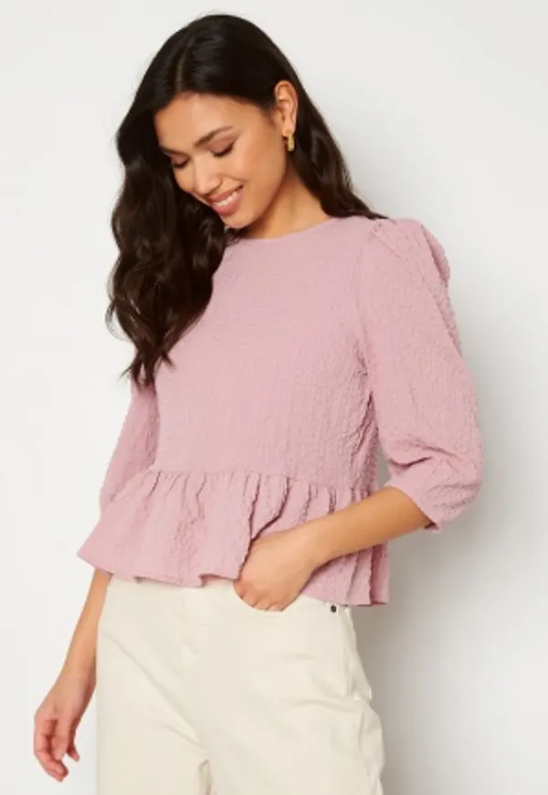 ONLY Dani Frill Ditsy Top Dawn Pink S