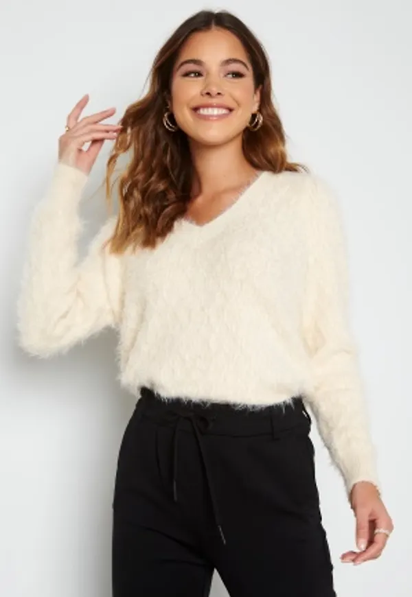 VERO MODA Poilu V-Neck Blouse Birch L
