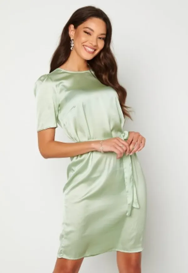 Alexandra Nilsson X Bubbleroom Satin T-shirt Dress Mint green 42