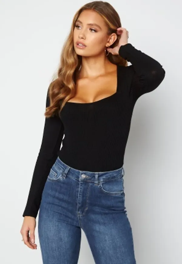Bubbleroom Care Osinia Square Neck Top Black S