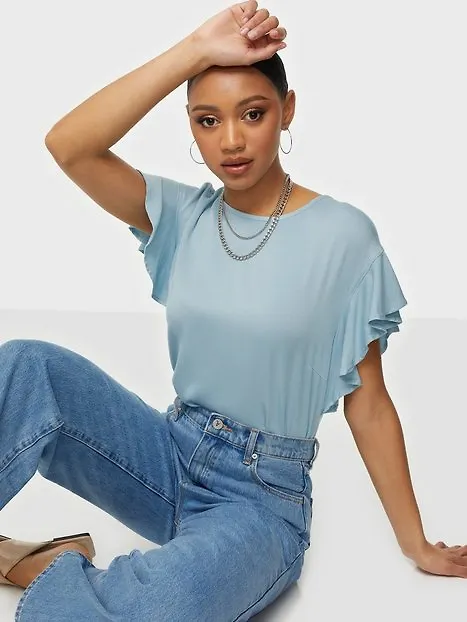 Vila Vifanza S/S Denim Top/Pb Vardagsblusar
