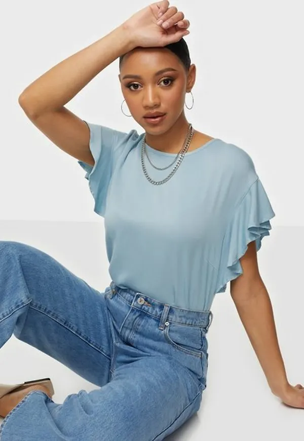 Vila Vifanza S/S Denim Top/Pb Vardagsblusar