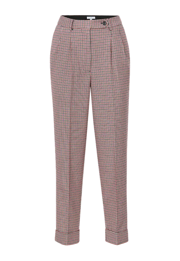 La Redoute - Smal byxa med veck och hundtandsmönster - Blå