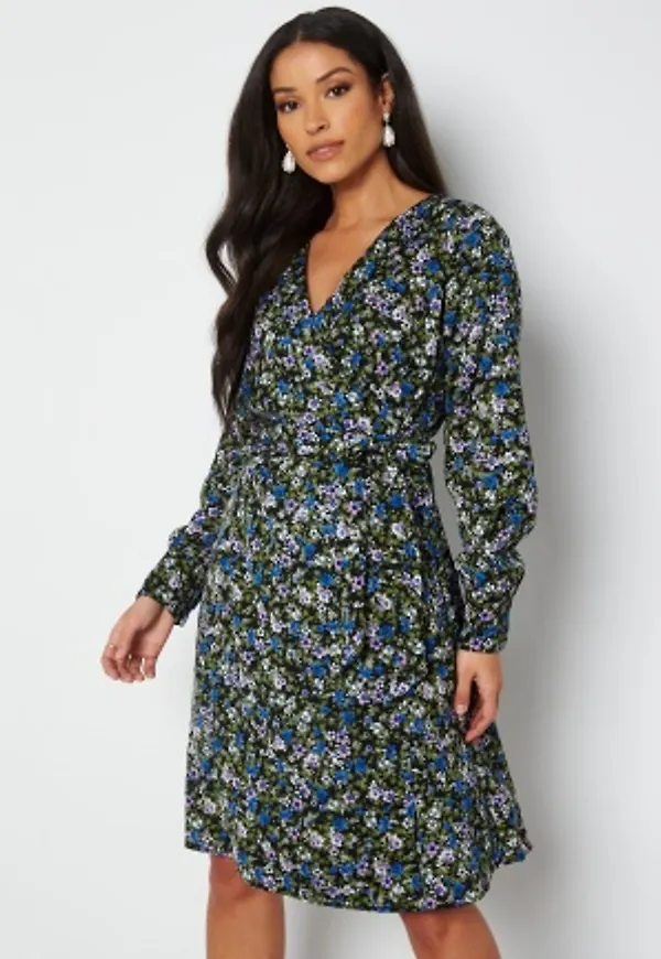 VERO MODA Abby L/S Button Dress Black AOP Abby XL