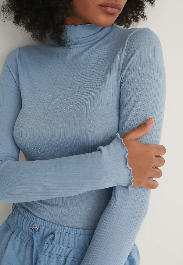 NA-KD Recycled Topp Med Detaljer - Blue