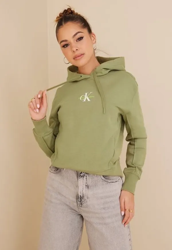Calvin Klein Jeans Monogram Logo Hoodie Tröjor Olive