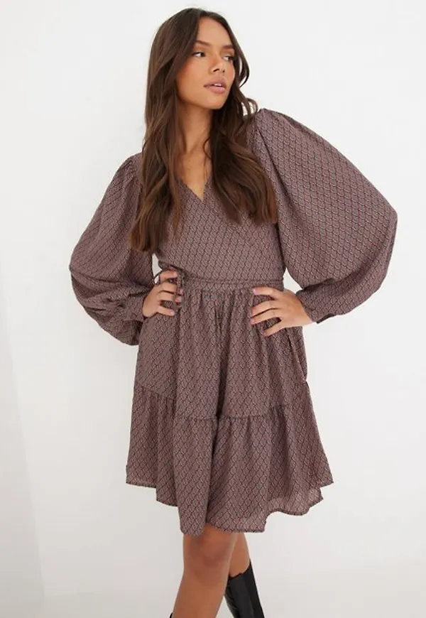 Jacqueline de Yong Jdygaucho Life L/S Wrap Dress Wvn Långärmade klänningar