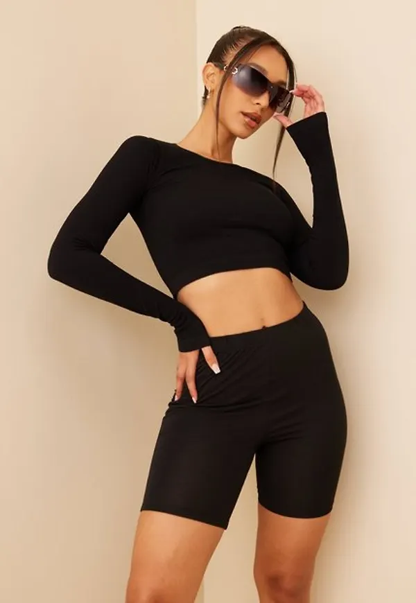 NLY Trend Jersey Bike Shorts Shorts Svart