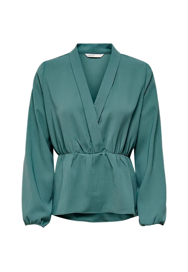 Only - Blus onlMulan L/S Wrap Top Wvn - Blå