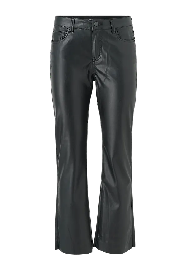 Vero Moda - Byxor vmShiela MR Kick Flare PU Coated Pants - Svart