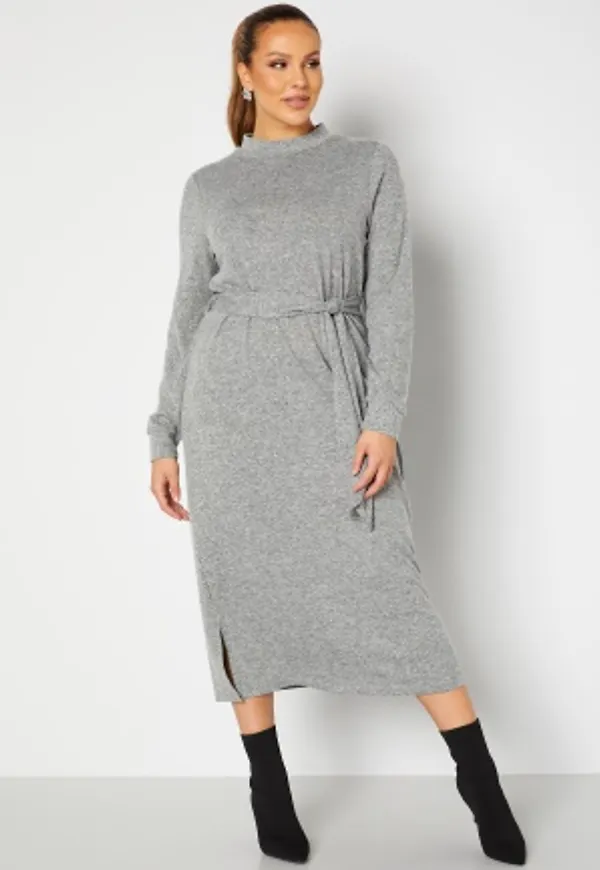 Happy Holly Faith cosy midi dress Grey melange 36/38